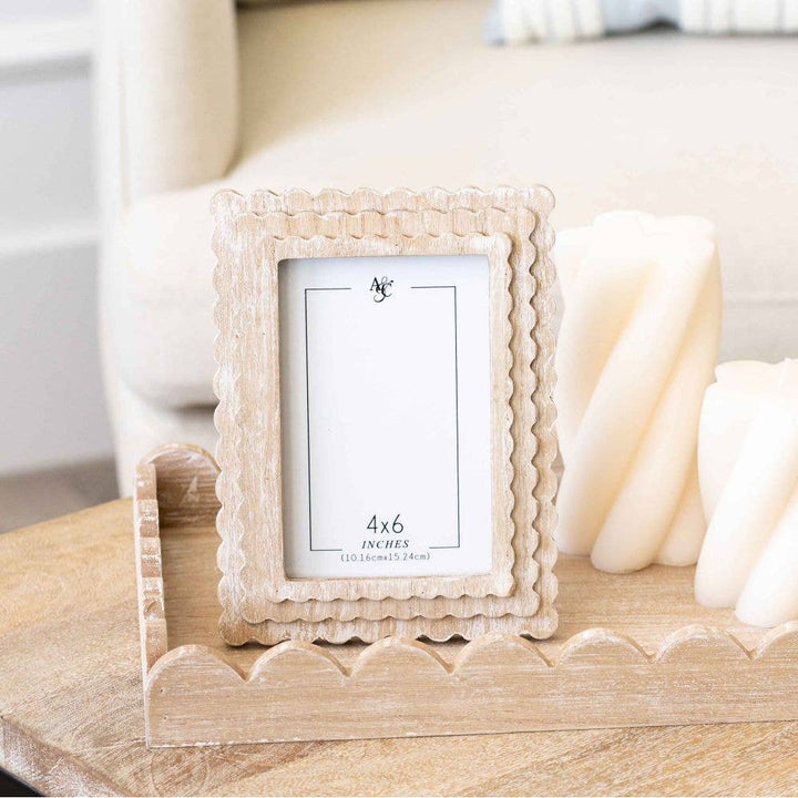 Scalloped Wood Rectangle Photo Frame