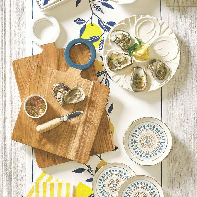 Wood Board with Enamel Handle - Large - White