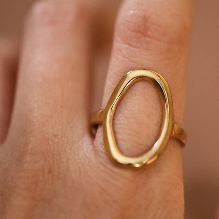 18K Gold Plated Waterproof Stainless Steel Ring