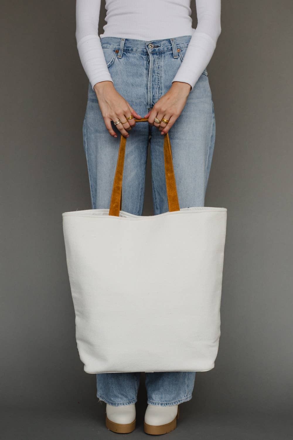 Light Blue Ski Trip Scene Tote