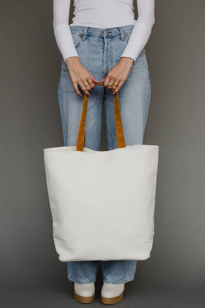 Light Blue Ski Trip Scene Tote