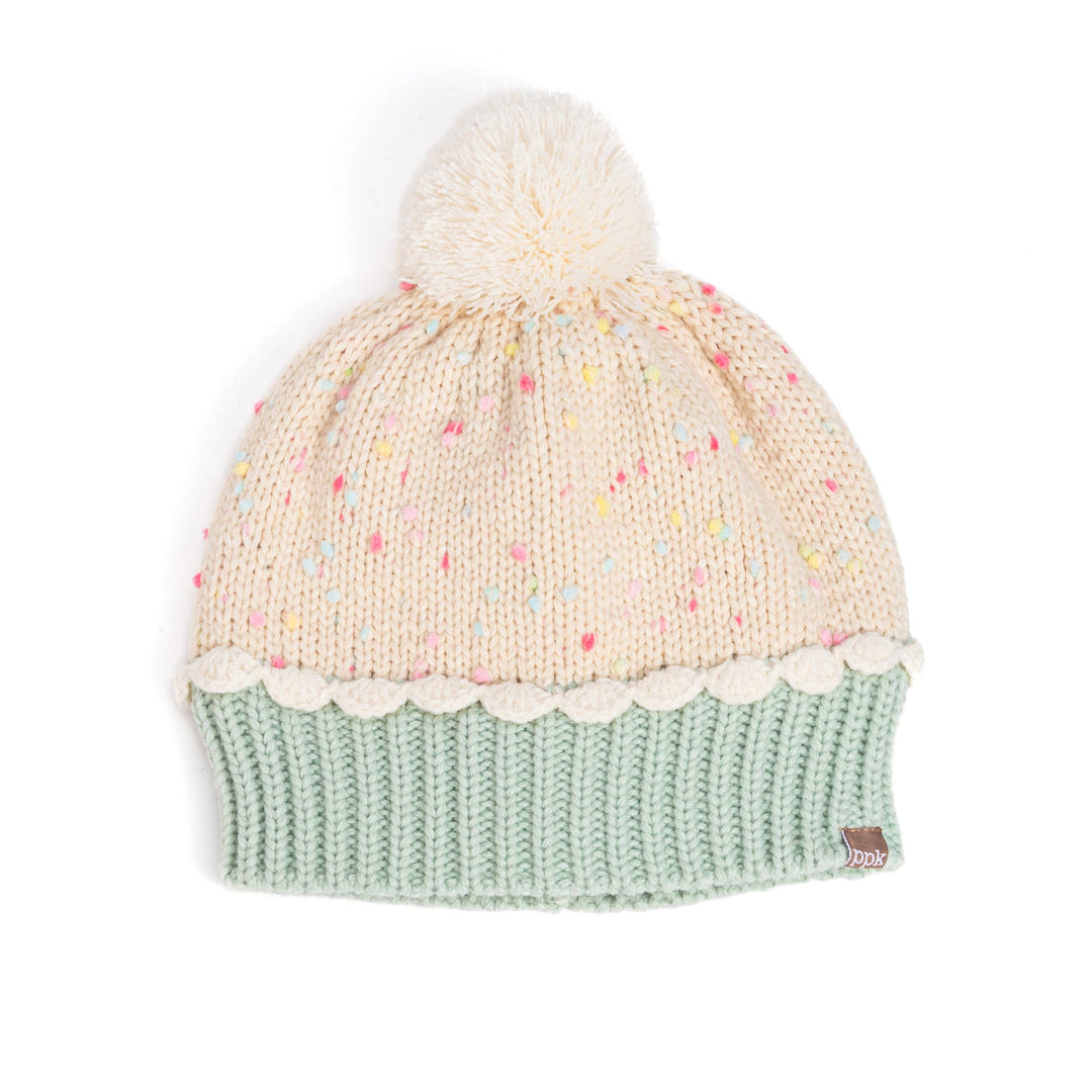 Pastel Cupcake Knit Winter Hat in Mint Green