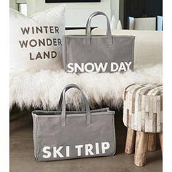 Snow Day Canvas Tote