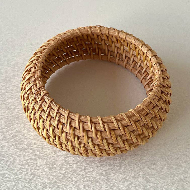 Vintage Straw Braided Round Bracelets