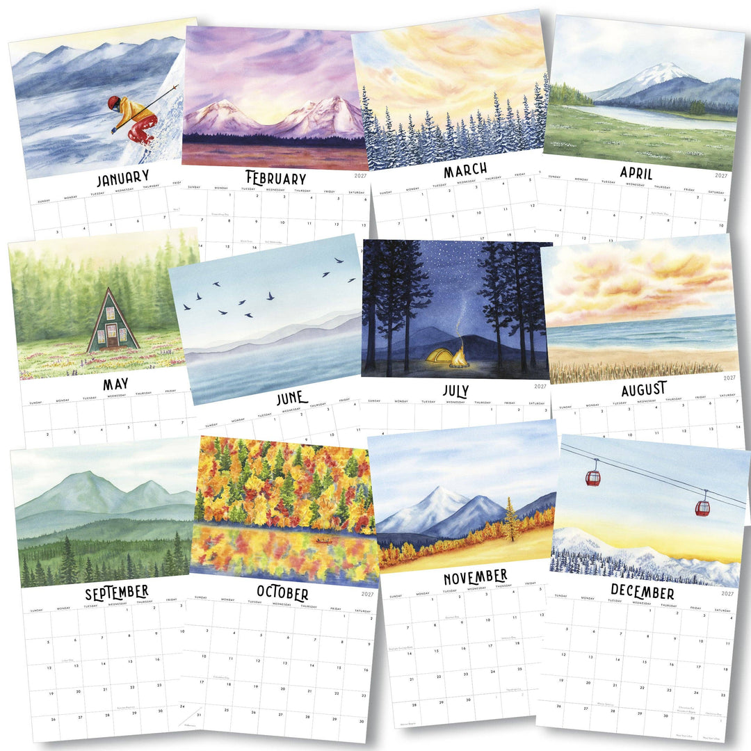 2027 Wall Calendar | Watercolor Landscapes