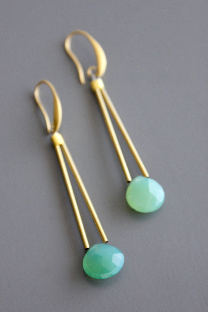 Green Onyx Drop Earrings