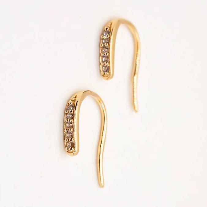 Brass CZ Huggie Earring