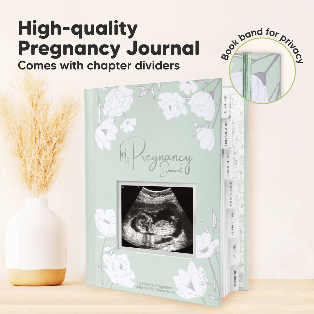 Blossom Pregnancy Journal Book for First Time Mom (Sage)