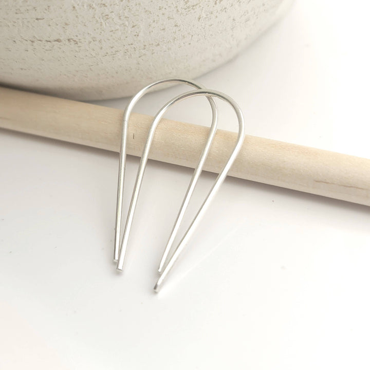 Open Hoop Threader Earrings - Sterling Silver
