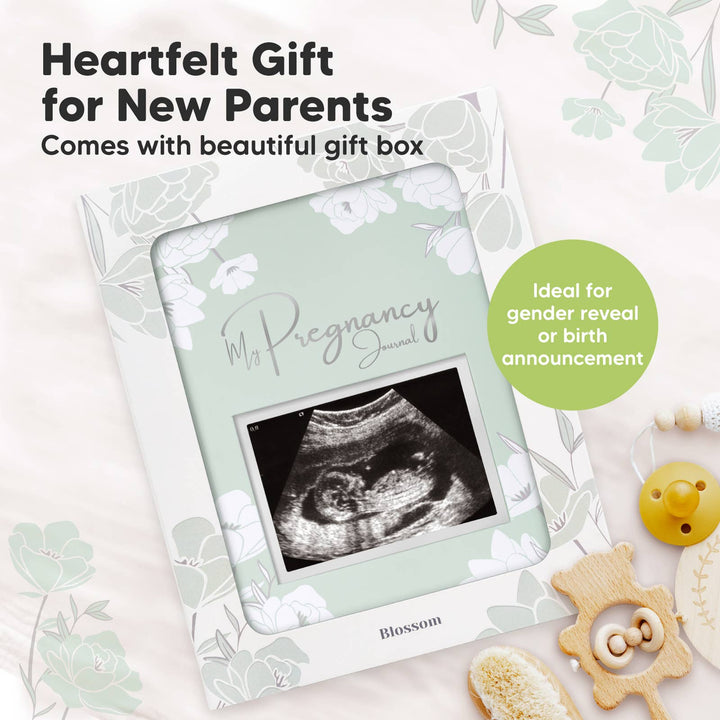 Blossom Pregnancy Journal Book for First Time Mom (Sage)