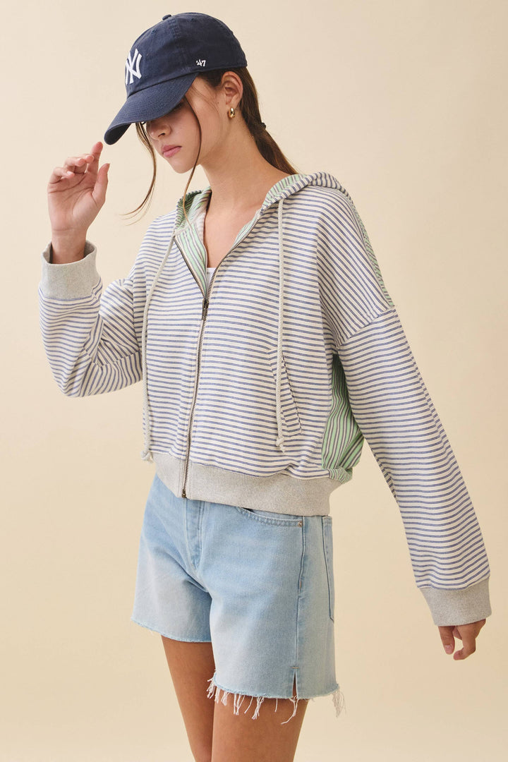 Striped Zip Hoodie