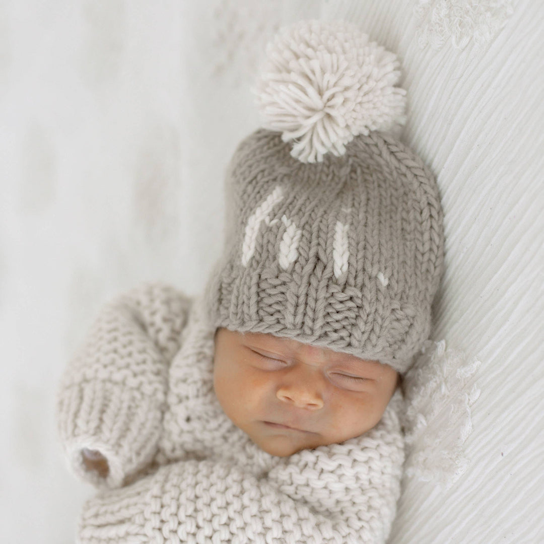hi. Pebble Brown Hand Knit Beanie Hat