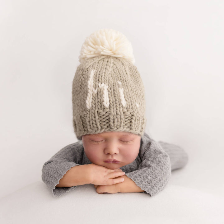 hi. Pebble Brown Hand Knit Beanie Hat