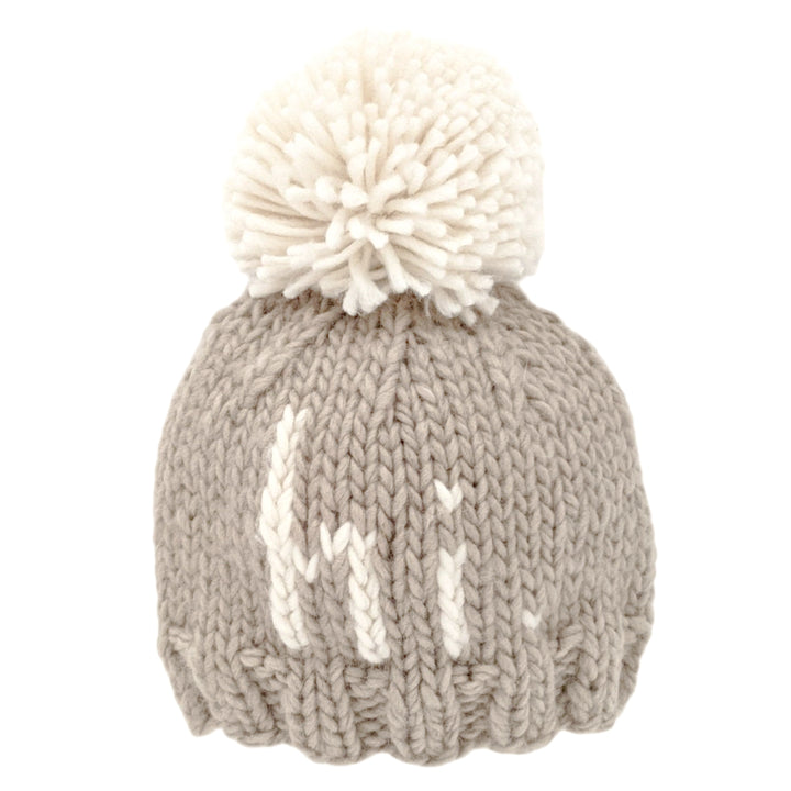 hi. Pebble Brown Hand Knit Beanie Hat
