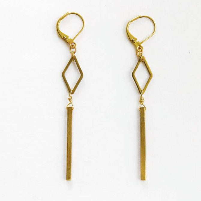 Diamond and Bar Earring