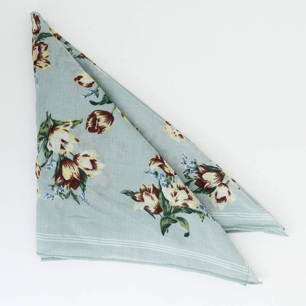 Orchid Flower Bandana in Gray
