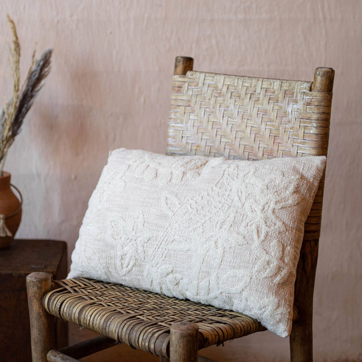 Hand Woven Floral Bird Pillow