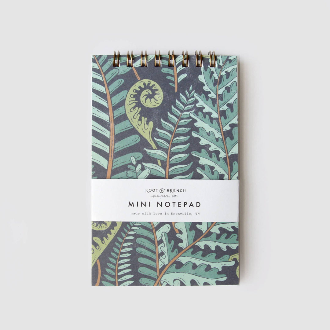 Forest Fern Mini Spiral Notepad by Root & Branch, stationery, botanical stationery, fern notebook