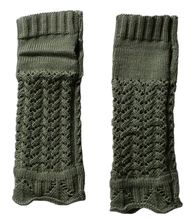Sage Knitted Arm Warmers