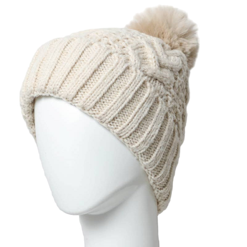 Thermal Lining Cable Knit Beanie